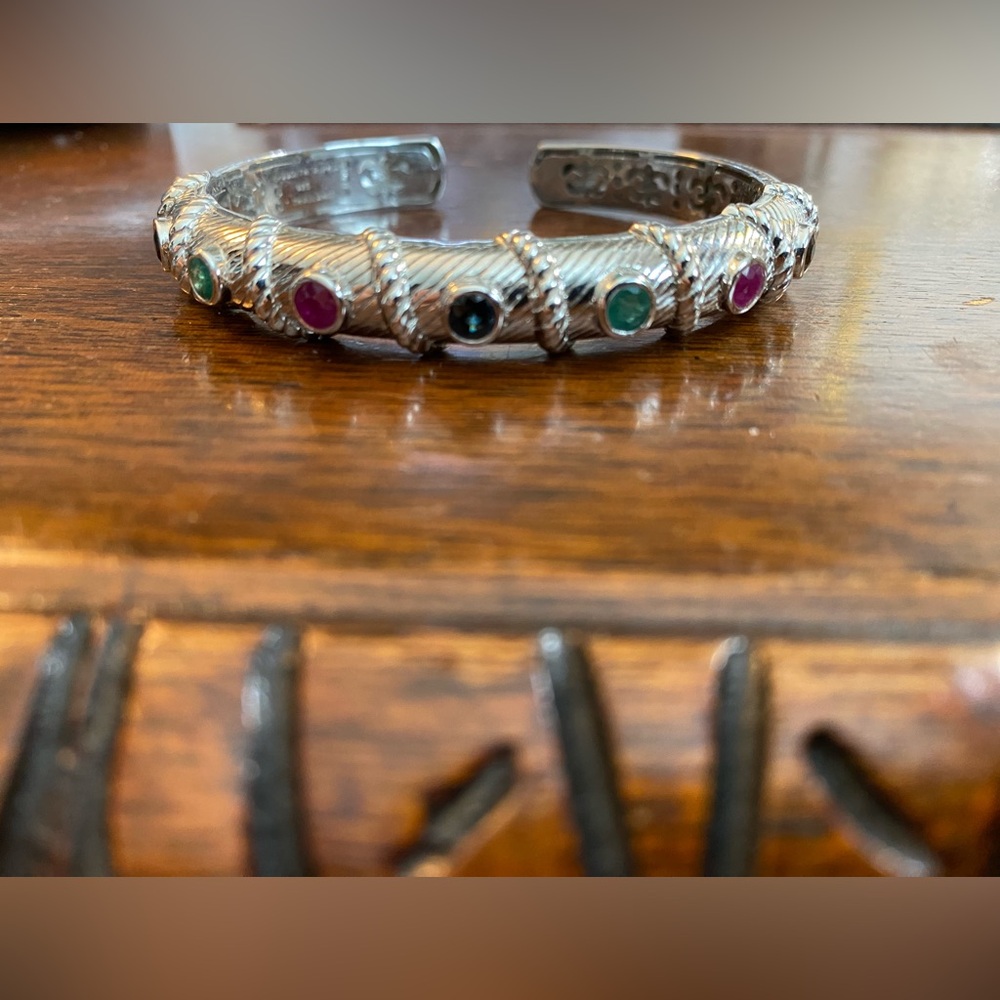 Judith Ripka Silver Red Bracelet Elegant Craftsmanship